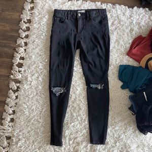 Free People Ripped Knee Skinny Jeans